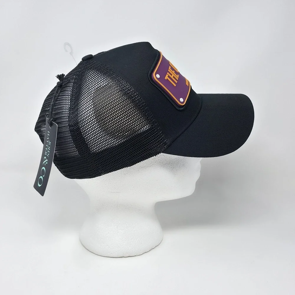 John Hatter & Co The Queen‎ A-Frame Trucker Hat Cap Snapback Rubber Patch Black